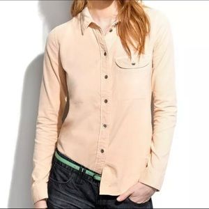 Madewell Peach Corduroy Button Up Top